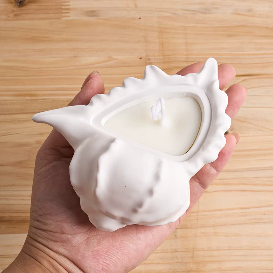 UDOCOOL Muschelförmige Silikonform für DIY Kerzenhalter und Gips-Handwerk in Weiß - Bild 1