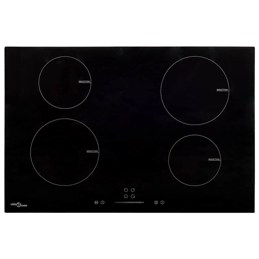 vidaXL Induktionskochfeld mit 4 Platten in Schwarz, Glas, Touch Control, Einbaugerät, Breite: 77 cm - Bild 2