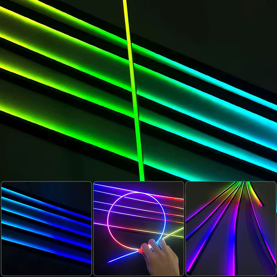 KALADA 18 in 1 RGB Symphony Auto Umgebungslicht mit 64 Farben, LED-Streifen Neon Flex zur Innenraum Dekoration mit App-Steuerung, Multicolour - Bild 3