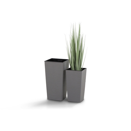 Siena Garden Pflanzkübel Eco Nizza Grau Rechteckig B/T/H: 25 x 25 x 46,5 cm - Bild 3