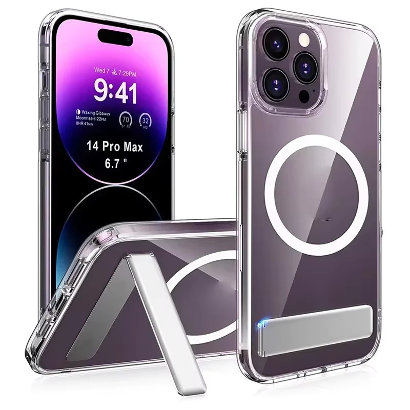 UYUXIO Magnetische Handyhülle mit Ständer in Transparent für iPhone 17 Pro Max 16 15 14 13 12 11 Plus Mini - Bild 7