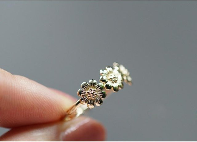 YIRAN Sonnenblumenring, Gold, Kupfer, Unisex - Bild 1
