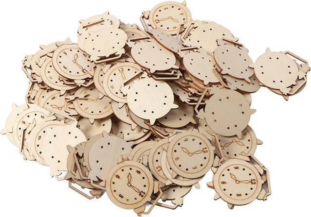 100 Stück Igeteck Holzscheiben zum Bemalen für DIY-Projekte in Beige - Bild 1