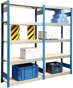 Regalwerk BERT-Großfachregal LR 3000 Stecksystem Anbaufeld, Belastbarkeit 250 kg, H x B x T: 200 x 87,5 x 40 cm - Bild 1