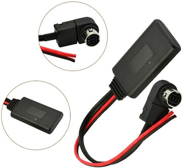 Bluetooth AUX Audio Adapter Kabel für Alpine und JVC in Schwarz mit 3,5 mm Klinke - Bild 1