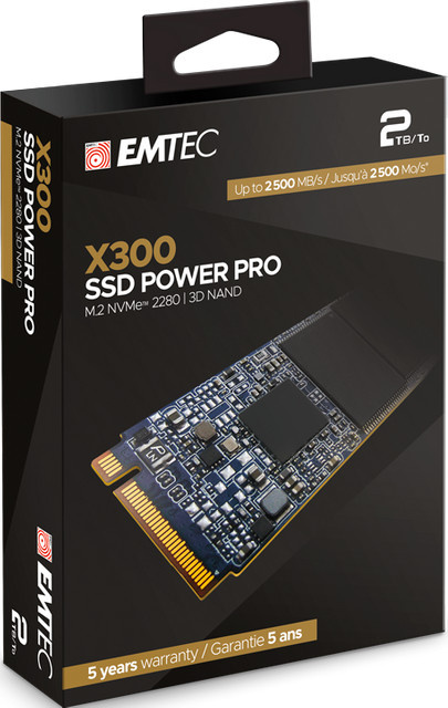 Emtec Power Pro X300 NVMe M.2 SSD, 2 TB, Schwarz - Bild 1