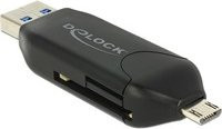 Delock Micro USB OTG Kartenleser mit USB 3.0 A Stecker in Schwarz - Bild 1