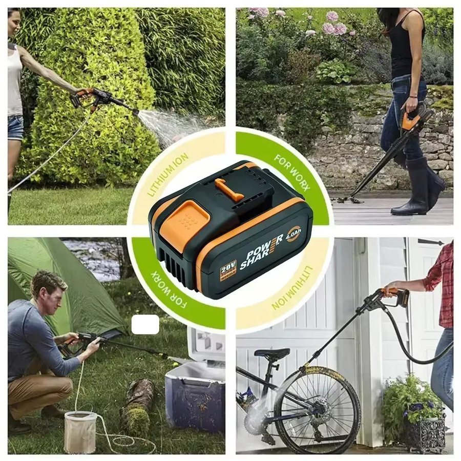 Worx 20 V Lithium-Ionen Akku 8,0 Ah Schwarz für Elektro- und Gartengeräte (WA3553, WA3551, WA3553.1, WA3570) - Bild 4