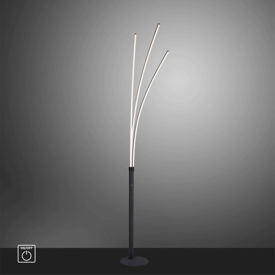 Just Light MAJA LED-Stehleuchte Schwarz aus Eisen und Kunststoff B/H/T: 58 x 215 x 80 cm - Bild 2