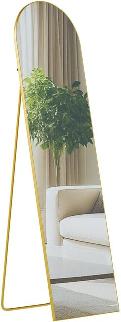 DELUKE Standspiegel MALAGA Ganzkörperspiegel freistehend in Gold, B/T/H: 40 x 3 x 140 cm - Bild 1