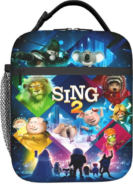 Fancy Style Studio Sing Filmfiguren Lunchtasche Thermische Brotdose aus Oxford Stoff in Mehrfarbig - Bild 1