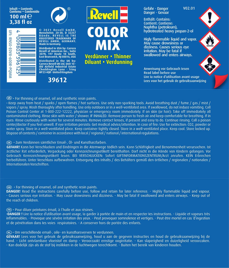 Revell Color Mix Email Enamel Thinner, Verdünner, 100ml - Bild 4