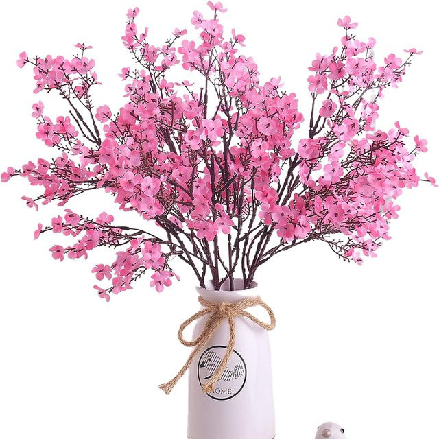 Künstliche Kirschblüten und Gypsophila in Pink für Hochzeitssträuße und Zimmerdekoration - Bild 1