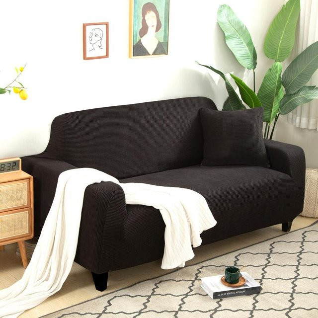 BC-Warm Home Rutschfester Sofabezug aus Polyester in Maisgelb oder Schwarz für Wohnzimmer-Sofakombinationen, 145-180 cm - Bild 1