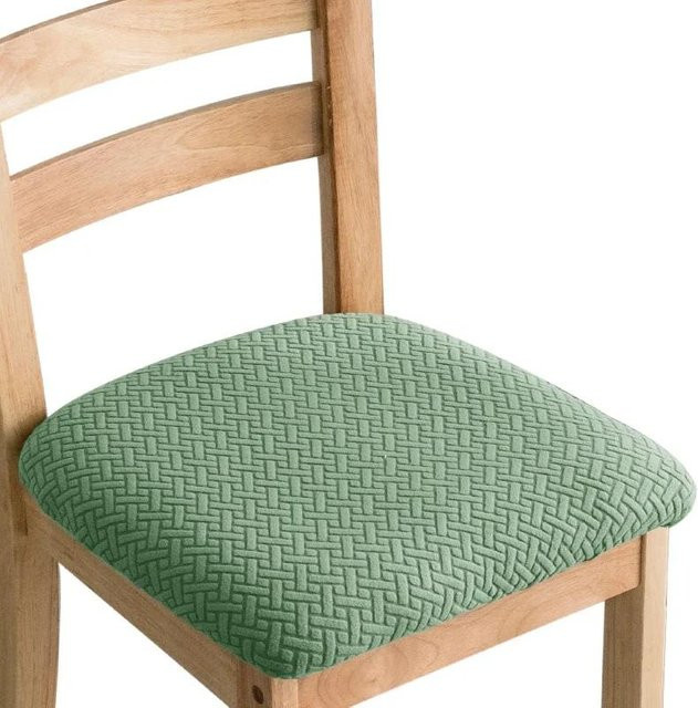 Bestbags Stretch-Jacquard-Stuhlsitzbezüge für Esszimmer, abnehmbare Anti-Staub-Schonbezüge, Farbe: Grün - Bild 1