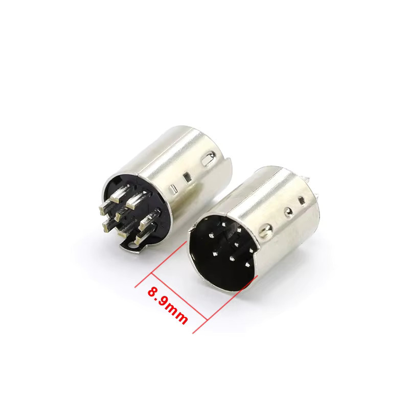 JCD MD8 Mini-DIN 8-Pin Stecker mit Kunststoffgriff in Schwarz für PLC-Anwendungen und DIY-Lötverbindungen - Bild 2