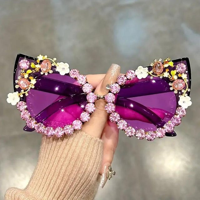 Yiran Sonnenbrille Cat-Eye, Kunststoff, Vollrand, transparent, purple - Bild 1