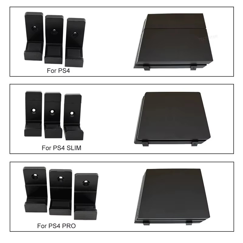 TECTINTER 3er Set Wandhalterung für PS4, PS4 Pro und PS4 Slim in Schwarz - Bild 2