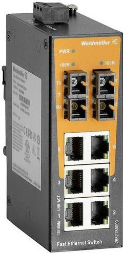 Weidmüller Industrial Ethernet Switch IE-SW-EL08-6TX-2SCS mit 8 Ports und 100 Mbit/s in Grau - Bild 1