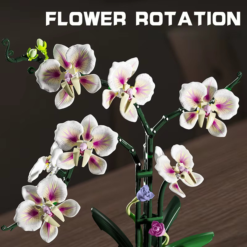 FUNXINEE Orchideen-Bouquet Phalaenopsis-Blumen, Baustein-Set, 736 Teile - Bild 5