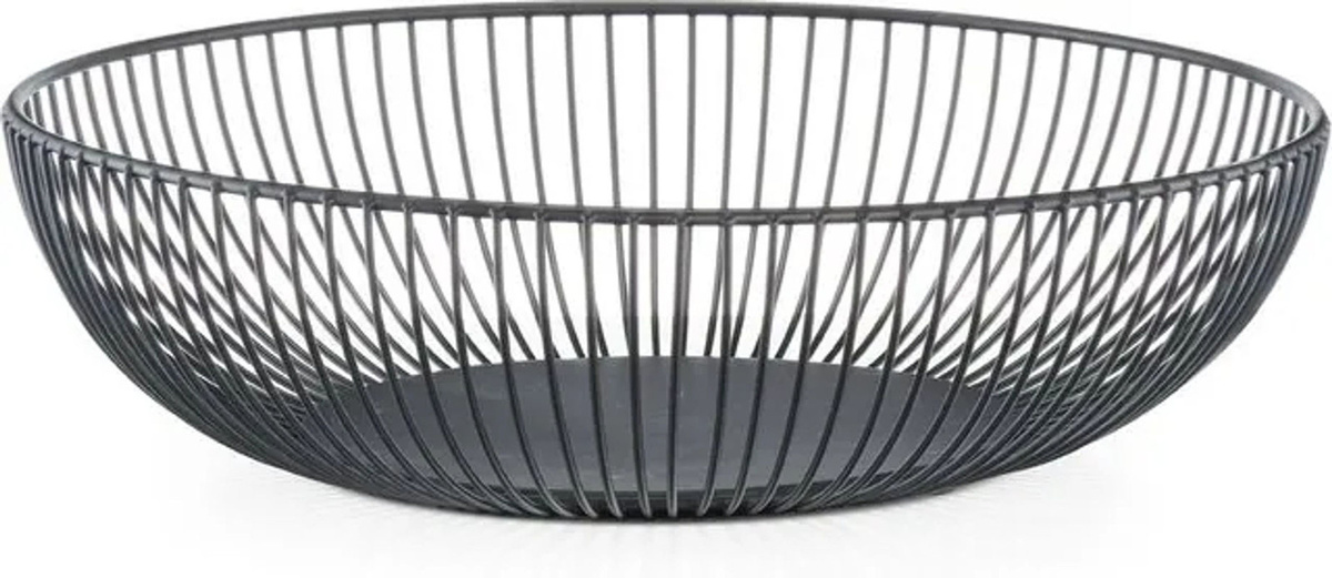Zeller Obstkorb aus Metall in Schwarz, rund und minimalistisch - Bild 1