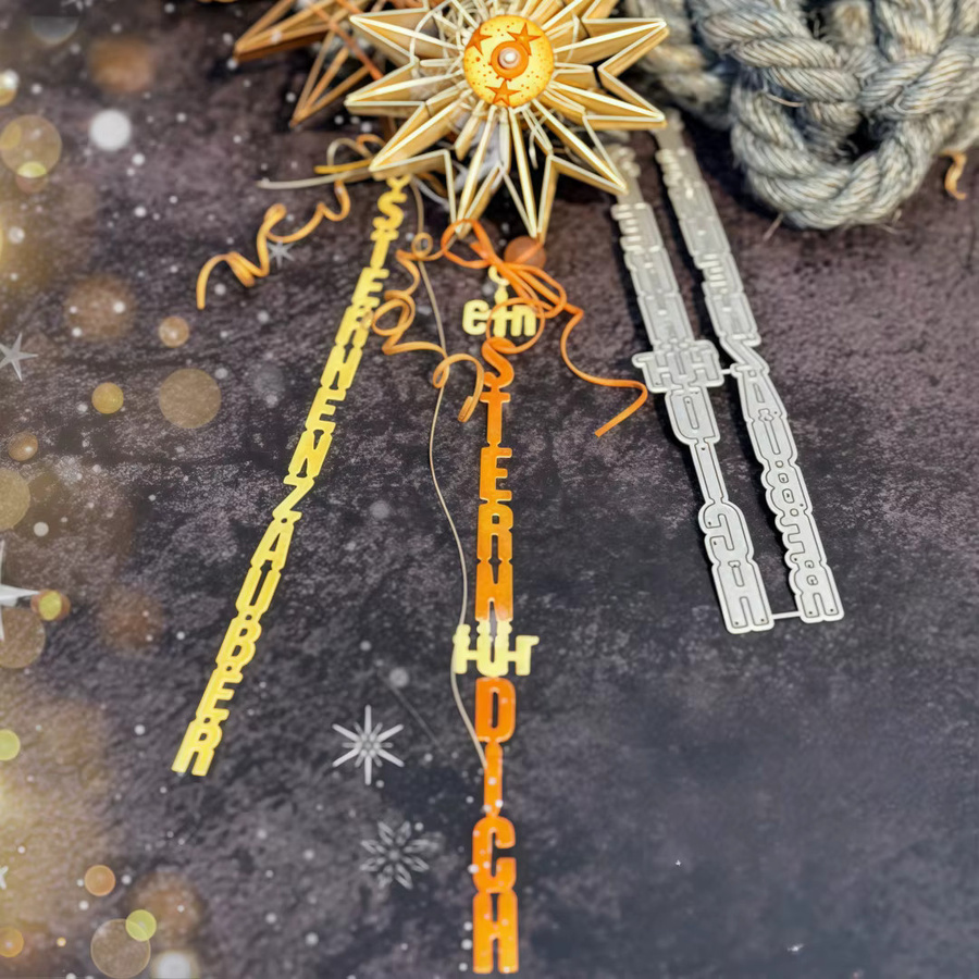 Metall-Stanzformen mit vertikaler Schriftart für DIY Scrapbooking, Kartenherstellung und Prägung - Bild 2