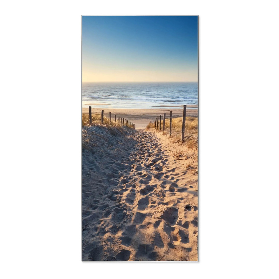 Banjado Magnettafel aus Metall mit Motiv Nordseestrand in Silber, B/H: 78 x 37 cm - Bild 1