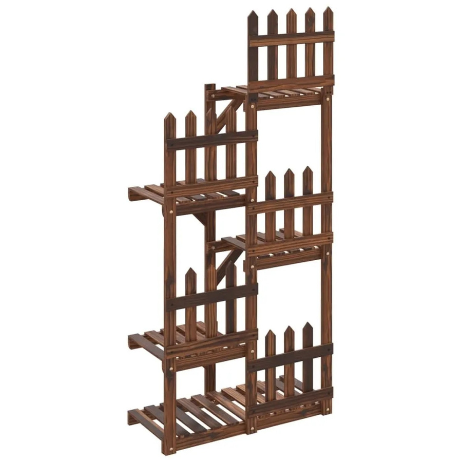 vidaXL Blumenständer aus Massivholz Tanne in Braun, B/T/H: 60 x 25 x 130 cm - Bild 2