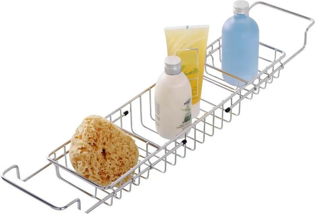Wenko Badewannenbrücke ausziehbar aus Edelstahl glänzend silber - Bild 1