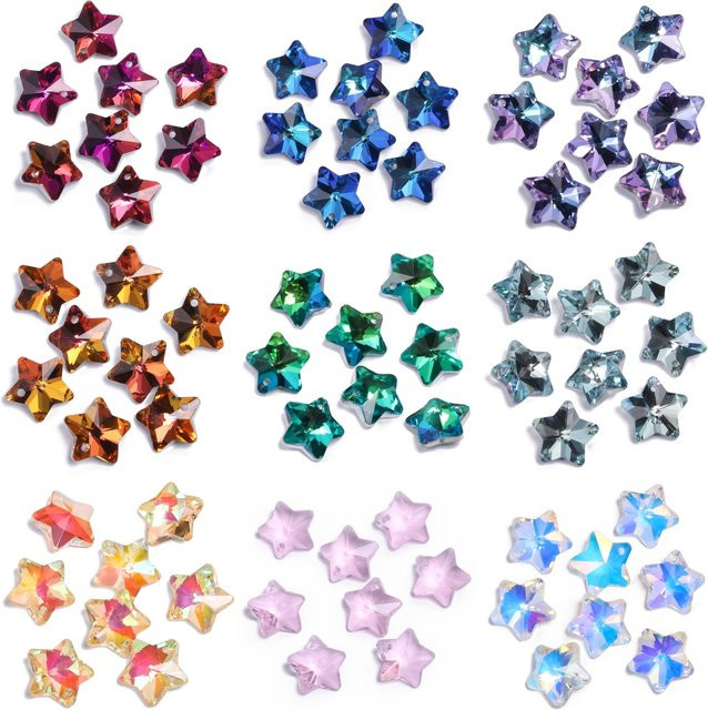 Anhänger Pentagramm-Form, Kristall, 13 mm, Bunt, Unisex - Bild 1