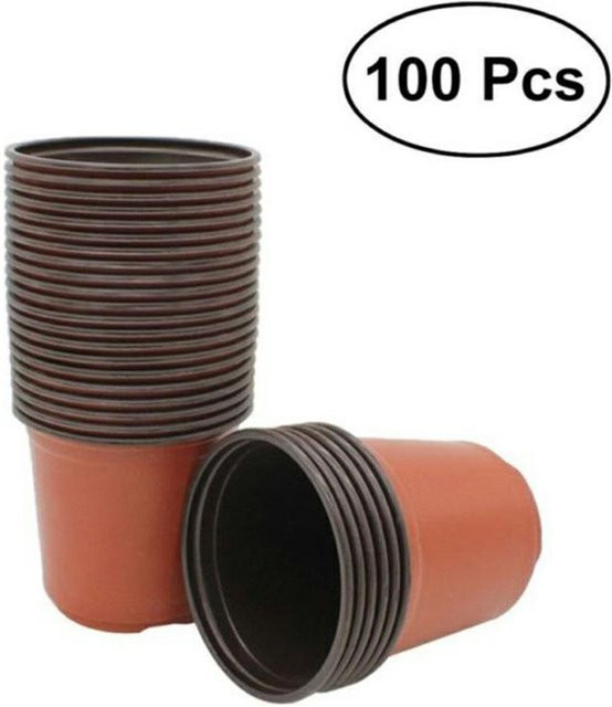 100er Set TOMTOP JMS Pflanzentöpfe aus Kunststoff in Schwarz für Garten und Kindergarten - Bild 1