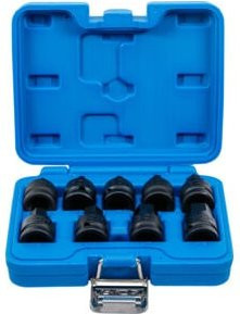 BGS Kraft-Bit-Einsatz-Satz mit Innensechskant 5 - 19 mm, 9-teilig, Antrieb Innenvierkant 12,5 mm (1/2 Zoll), Blau - Bild 1
