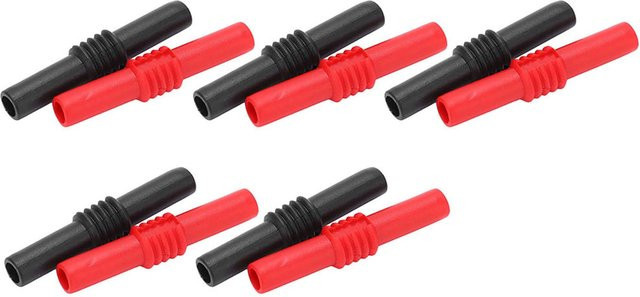 GoolRC 10 Stück U22 4mm Bananenstecker Kupplung PVC Verlängerungsadapter für elektrische Tests, Rot und Schwarz - Bild 1