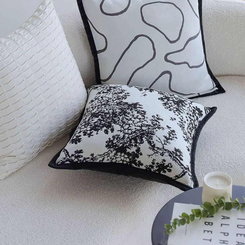CANIRICA Dekorative Kissenbezüge im Nordic Stil, quadratisch, Schwarz, B/T/H: 45 x 45 x 45 cm - Bild 5
