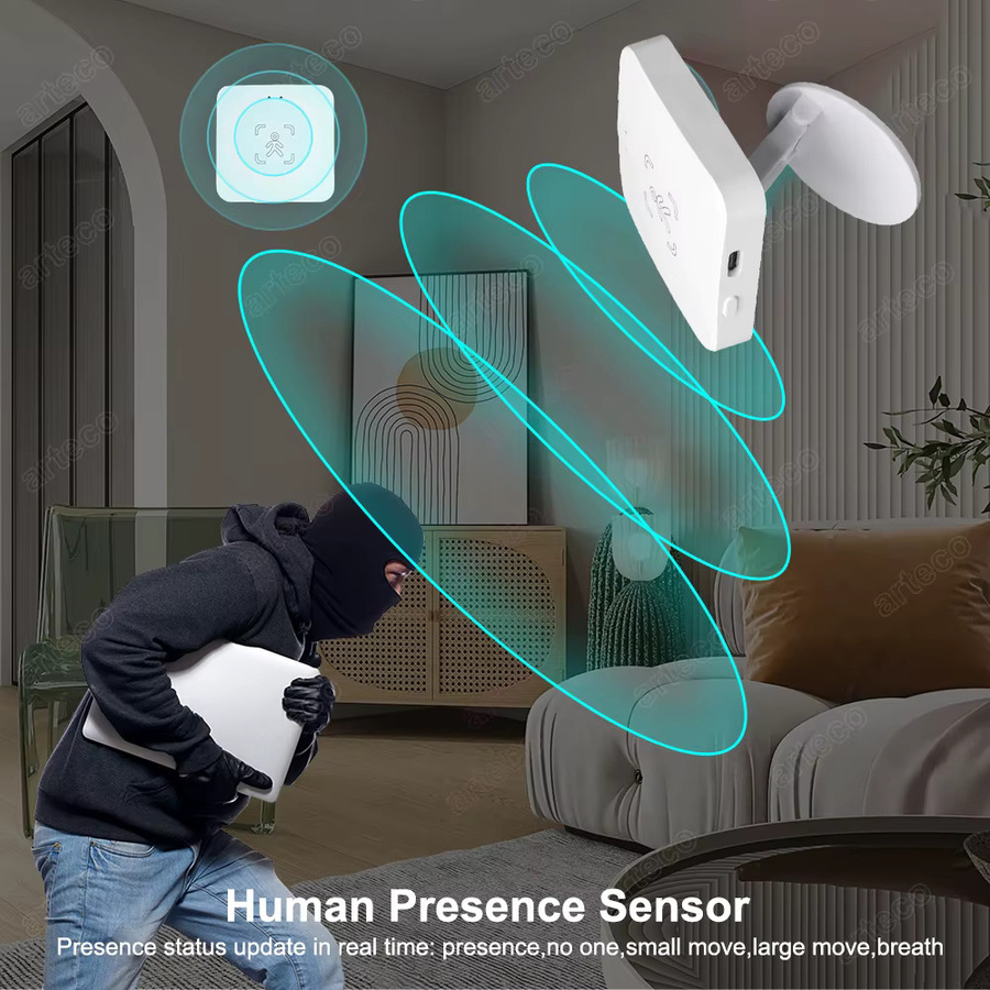 Tuya Smart Presence Detector MmWave Radar Motion Sensor mit WiFi und Zigbee zur Erkennung von Anwesenheit, Helligkeit und Entfernung in Weiß - Bild 2
