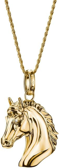Thomas Sabo Kette Pferdekopf Elyndra, 925 Silber, vergoldet, Damen, 50 cm - Bild 1