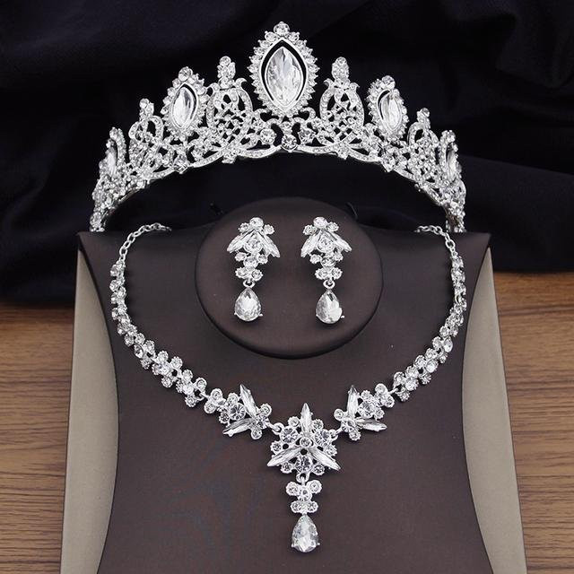 Wucifang Jewelry Schmuck-Set, Silber, Kristall, Damen - Bild 1