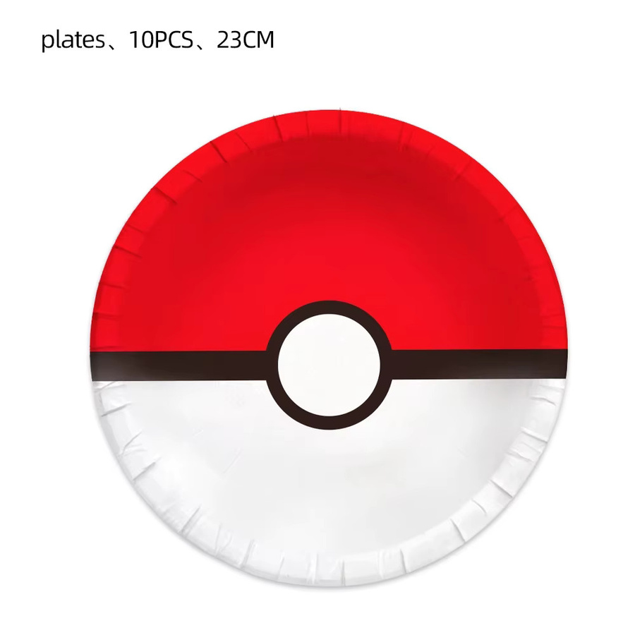 Potdemiel Pokemon Party-Geschirrset mit Pikachu-Motiv für Kinder, bestehend aus Tellern, Bechern und Servietten - Bild 2