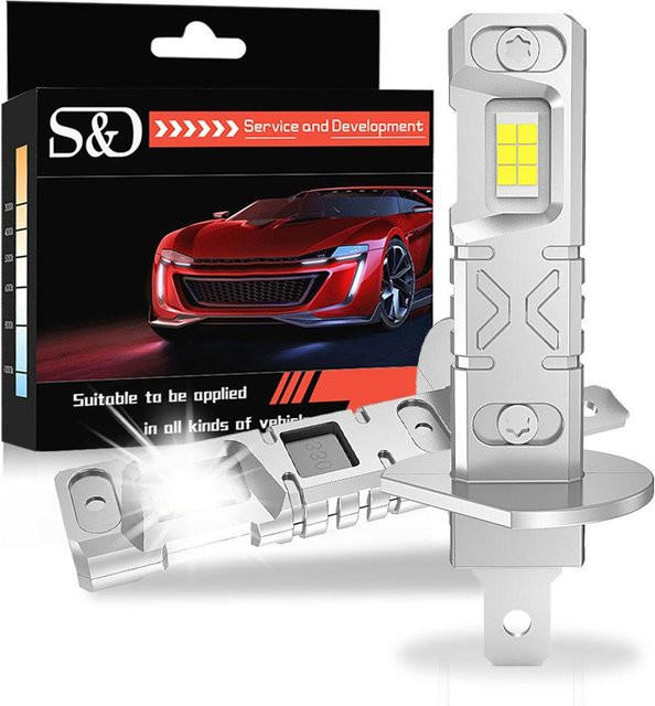 H1 LED Scheinwerferlampen Set mit 20000LM und CSP-Chips, 6500K Weiß, Farbe: Weiß/Silber - Bild 1