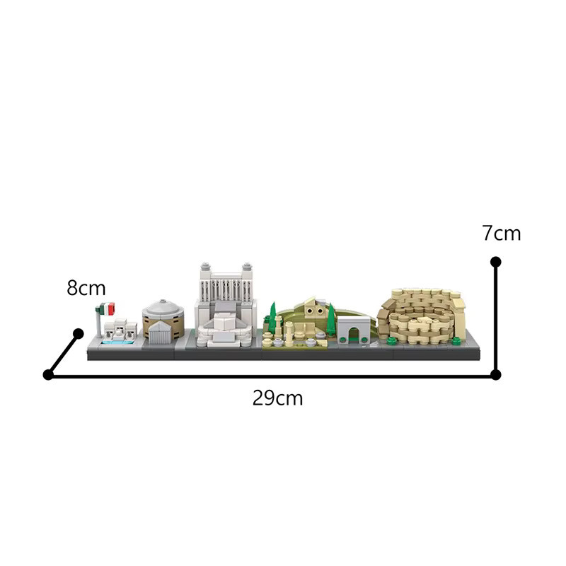 Garno MOC Stadt Skyline Architektur Italien Rom, Bausteine, Modell Spielzeug - Bild 2
