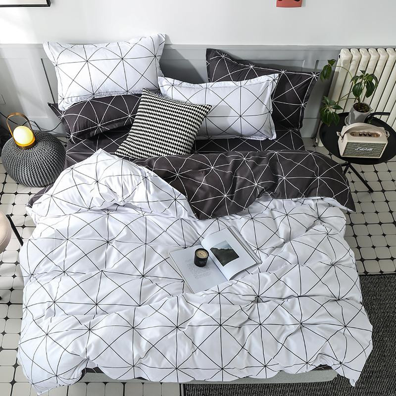 3-teiliges Bettwäscheset Binchi Outdoor Product mit wendbarem Bettbezug und 2 Kissenbezügen, geometrisches Design, Schwarz-Weiß, B/H: 135 x 200 cm - Bild 3