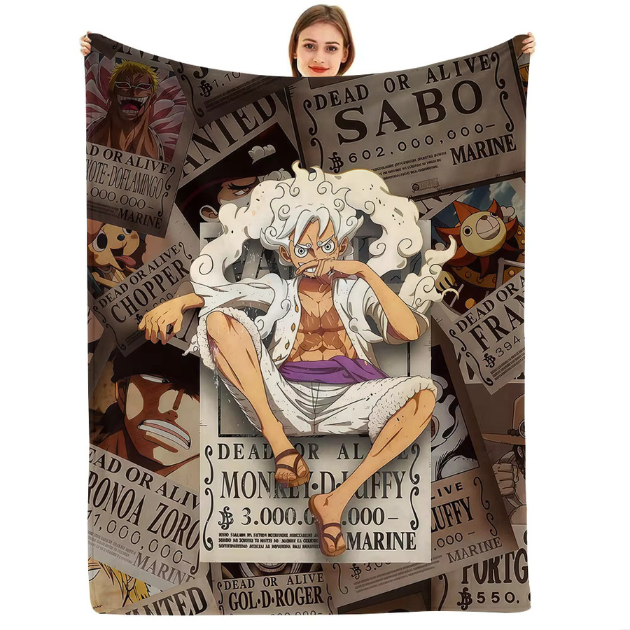 Beast Kingdom One Piece Luffy Flanell-Decke, weiche und warme Cartoon-Fleece-Decke in Mehrfarbig für Kinderzimmer, Sofa oder Bett - Bild 4
