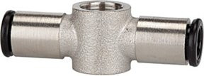 Riegler T-Ringstück aus Messing für Hohlschraube G 3/8 und 8 mm Schlauch, silberfarben - Bild 1