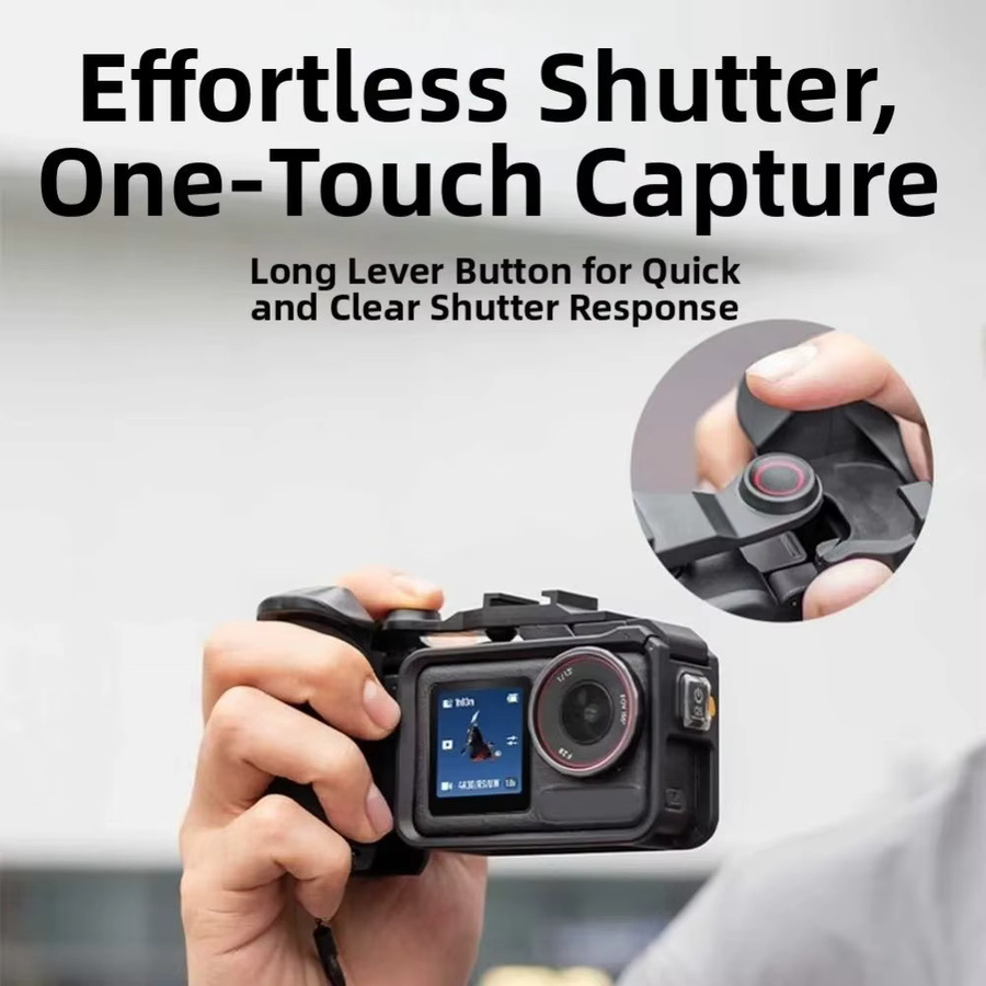 Quick Release Xplorer Grip Kit Street Grip Halterung aus Kunststoff in Schwarz für DJI Osmo Action 5 Pro, Osmo Action 4 und Osmo Action 3 - Bild 2
