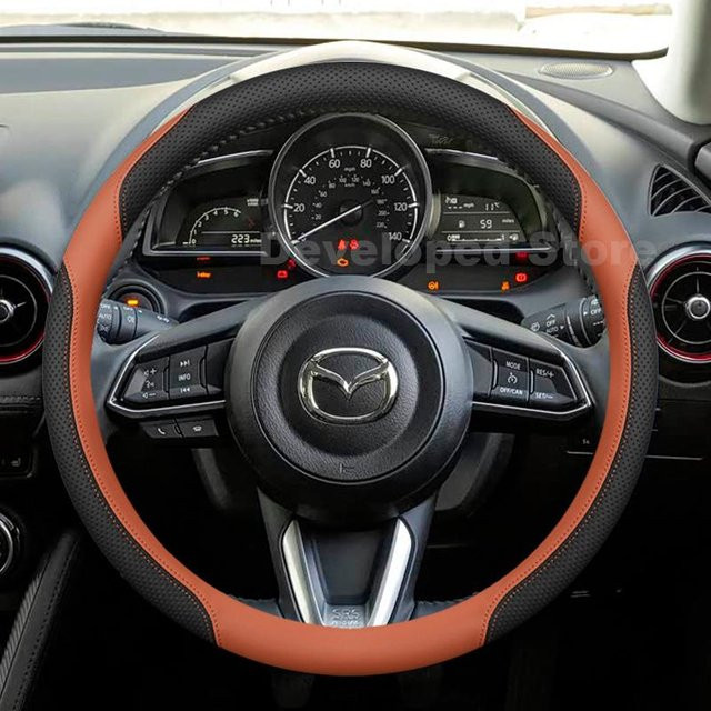 Maxen Lenkradbezug aus Leder für Mazda CX-5 in Braun - Bild 1