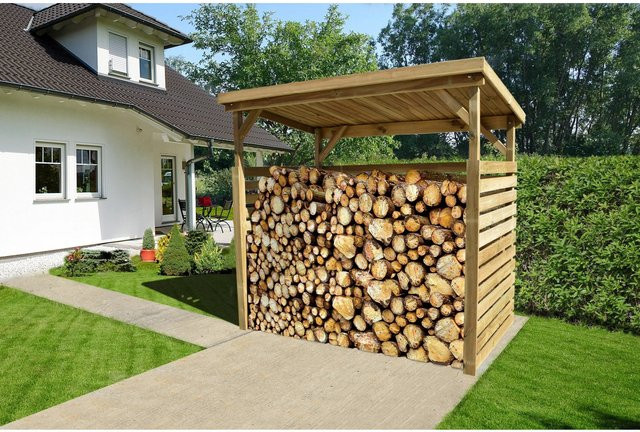 Weka Unterstellplatz aus Holz, unbehandelt, B/T/H: 204 x 114 x 114 cm - Bild 1