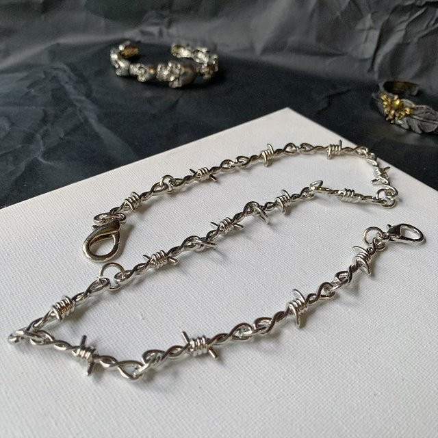 Taillenkette Dornen Draht Stacheldraht, black, Damen Herren - Bild 1