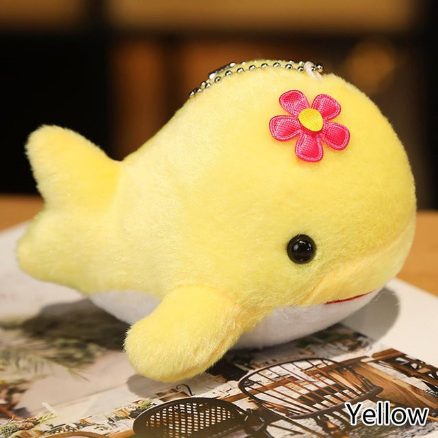 Yiran Health & Beauty Delfin Plüschtier mit Blume, Schlüsselanhänger - Bild 1