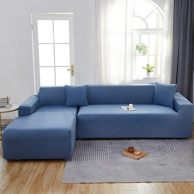 Elastischer Sofabezug von Your Warm Home in Blau, moderner Spandex-Couchbezug für das Wohnzimmer, Breite: 145-185 cm - Bild 1