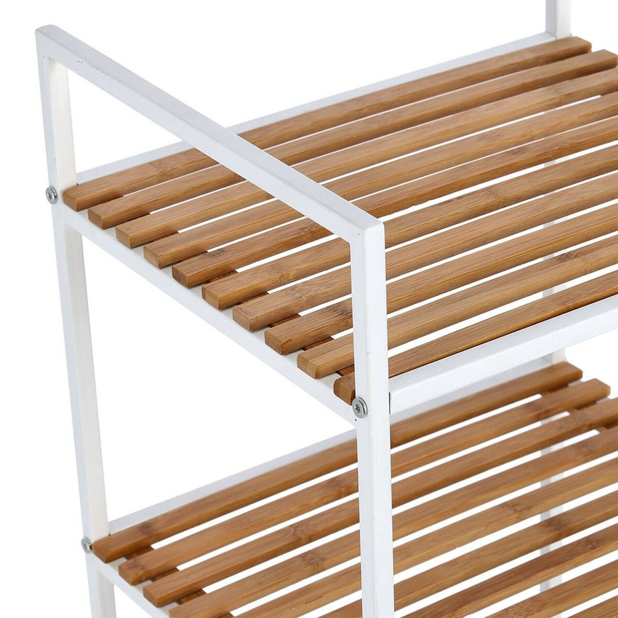Zeller Standregal mit 4 Ablagen aus Bambus und Metall in Weiß, B/T/H: 39 x 33 x 95 cm - Bild 2